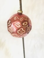 Retro glass Christmas tree decoration, floral sphere