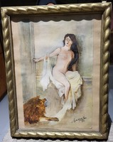 Assembly gauze female nude painting