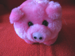 Soft pink silky plush pig