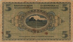5 márka 1919 Észtország Ritka