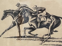 Kentucky derby 1960 - winner venetian way - galloping horses, jockey, horse race graphic painting