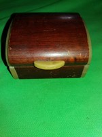 Retro 1960s vinyl and style polished wooden jewelry box as shown in the pictures