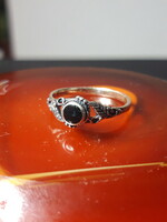Silver ring with onyx stone - size 52