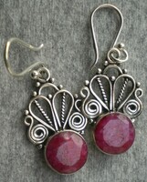 925 Sterling silver earrings with ruby gemstone