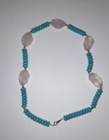 Turquoise-rose quartz necklace