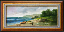 István Reinhardt: Lakeshore - framed 30x60 cm - artwork 20x50 cm - 2306/011