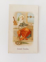 Régi mini szentkép 1911 Szent Cecília