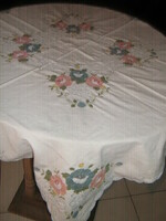 Beautiful vintage rosy tablecloth