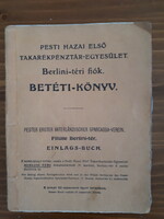 Pesti Hazai Első Takarékpénztár Egyesület Betéti-könyv, 1917