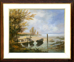 István Reinhardt: Autumn atmosphere - framed 52x62 cm - artwork 40x50 cm - 2309/187