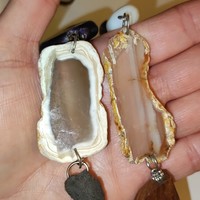 Special binding agate slice necklace 120g