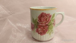 Zsolnay  porcelán rózsás bögre