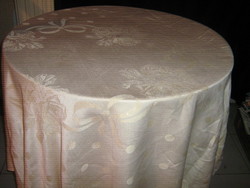 Beautiful rosy vintage damask tablecloth