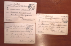 3 db első világháborús tábori posta