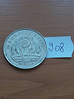 Mauritius 5 Rupees Rupees 1991 President, Copper-Nickel, Diameter: 31mm #908