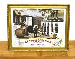 Gschwindt's liqueur factory retro early 20th century advertising poster late 1970s reprint print poster