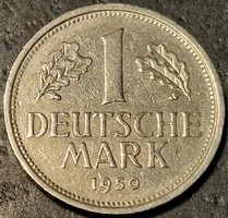 Germany 1 mark, 1950, mint mark 