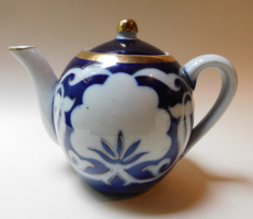 Vintage üzbég teás gömbkanna tradicionális mintával