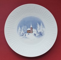 Lorenz hutschenreuther German porcelain Christmas bowl plate winter landscape church