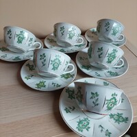 Ingyenes szállítással! Ritka gyűjtői Kőbányai (Drasche) porcelán teás készlet ág 1950-es évekből