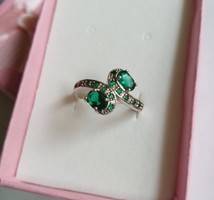 Zöld köves ezüst gyűrű