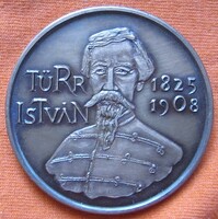 Bronze commemorative medal istván mee baja türr, xviii. Wandering Assembly 1988, 42.5 mm, Györgyi lute
