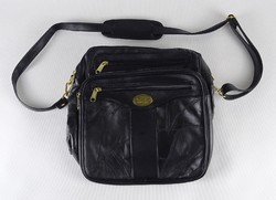 1P345 flawless black leather women's handbag shoulder bag