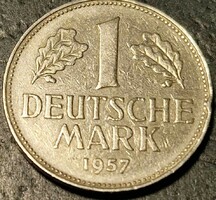 Germany 1 mark, 1957, mintmark 