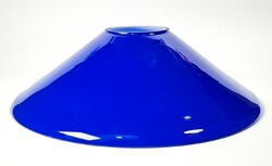Vintage, ritkább kék színű  üveg "banklámpa búra"