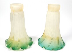 Vintage festett üveg, virág formájú lámpabúrák