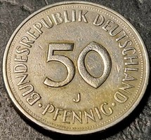 Germany 50 pfennig, 1985, mint mark 