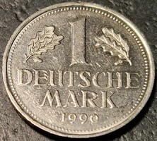 Germany 1 mark, 1990, mint mark 
