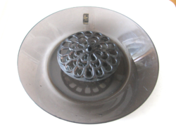 Retro emsa smoke colored plastic ikebana bowl, vase