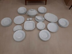 6 Personal white Herend porcelain tableware