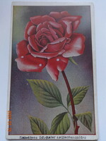 Old graphic floral greeting card - rose thread