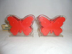 Retro butterfly plastic napkin holder - two pieces together