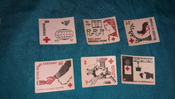 Old Hungarian match factory labels in the theme of the red cross, 6 pieces together according to the pictures 4.