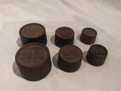 Antique iron weight set for scales