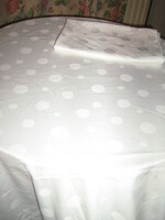 Beautiful vintage white polka dot damask bedding set