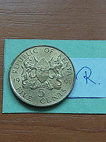 KENYA 5 CENTS 1991 DANIEL TOROITICH ARAP MOI, Nikkel-Sárgaréz  #R