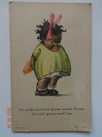 Old humorous graphic postcard, postage stamp - edward gross co. (USA)