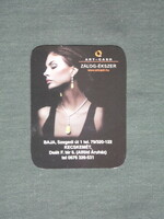 Kártyanaptár, kisebb méret ,Art-Cash zálog ékszer üzlet, Pécs, erotikus női modell, 2011