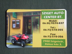 Kártyanaptár, Sziget autósbolt, Szigetvár, 2012