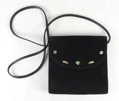 1P347 black split leather women's bag shoulder bag