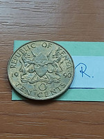 Kenya 10 cents 1990 daniel toroitich arap moi, nickel-brass #r