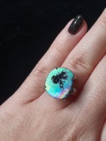 Rarity!!! Beautiful silver ring with a polished bismuth stone