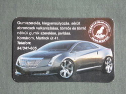 Kártyanaptár, Cadillac ELR luxusautó, Gumi szerviz , Komárom, 2014