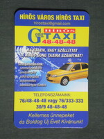 Card calendar, famous taxi, Kecskemét, 2014