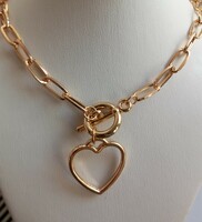 Gold-plated heart chain necklace