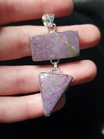 Beautiful silver pendant with a polished purpurite stone from Indonesia